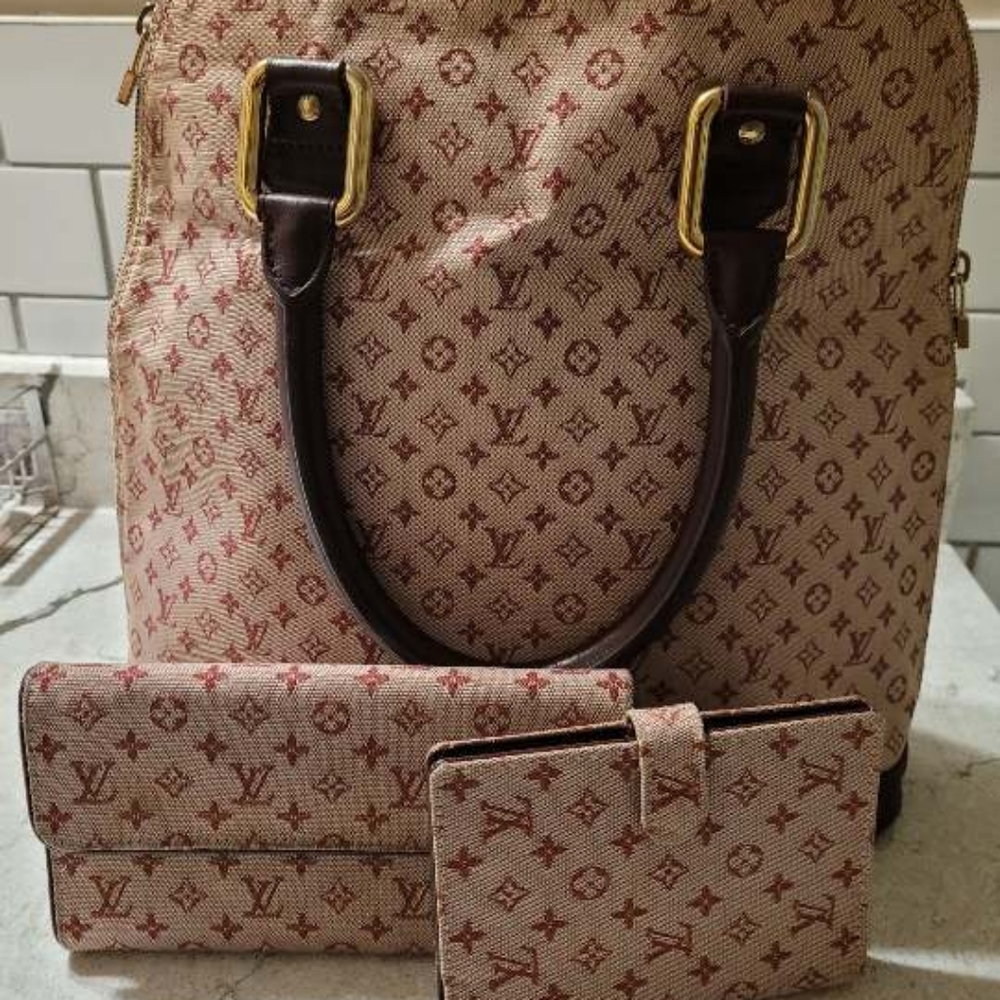 Authentic Monogram Mini Lin Alma Haut Tall Domed Satchel Handbag+
